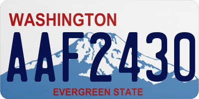 WA license plate AAF2430