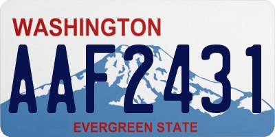 WA license plate AAF2431