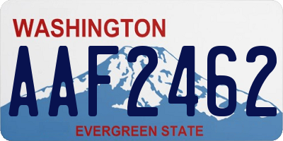WA license plate AAF2462
