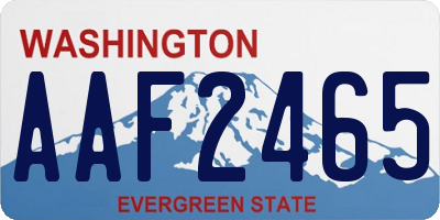 WA license plate AAF2465