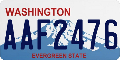WA license plate AAF2476