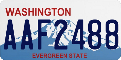 WA license plate AAF2488