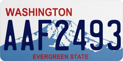 WA license plate AAF2493