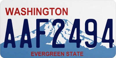 WA license plate AAF2494