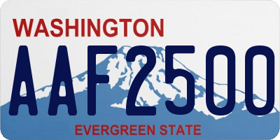 WA license plate AAF2500