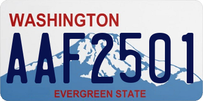 WA license plate AAF2501