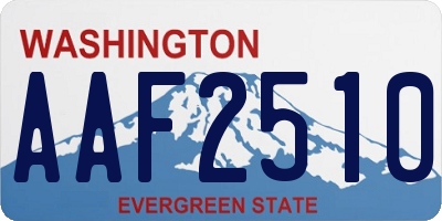WA license plate AAF2510