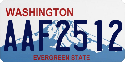 WA license plate AAF2512