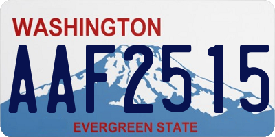 WA license plate AAF2515