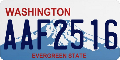 WA license plate AAF2516