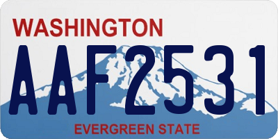 WA license plate AAF2531