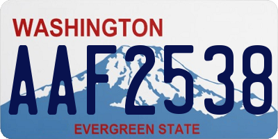 WA license plate AAF2538