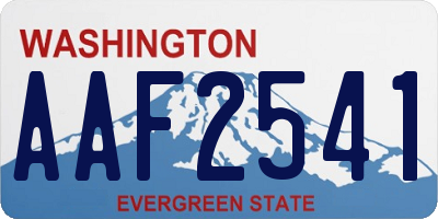WA license plate AAF2541