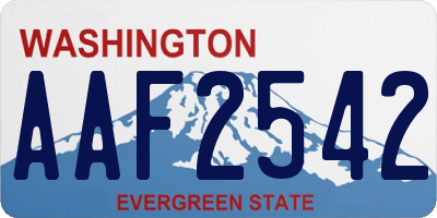 WA license plate AAF2542