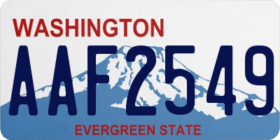 WA license plate AAF2549