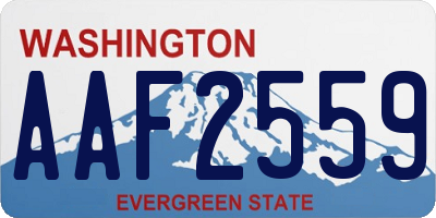 WA license plate AAF2559