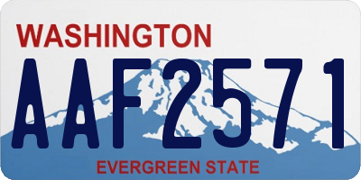 WA license plate AAF2571