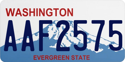 WA license plate AAF2575