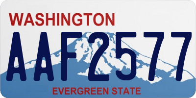 WA license plate AAF2577