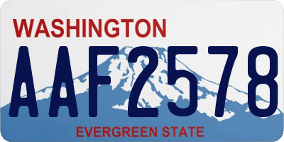 WA license plate AAF2578