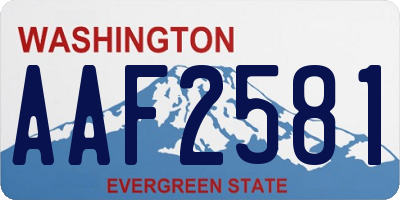 WA license plate AAF2581