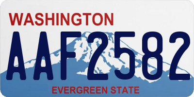 WA license plate AAF2582
