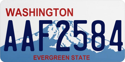 WA license plate AAF2584