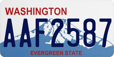 WA license plate AAF2587