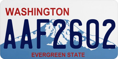 WA license plate AAF2602