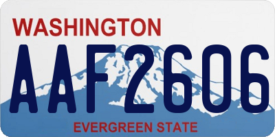 WA license plate AAF2606