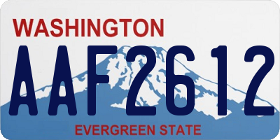 WA license plate AAF2612