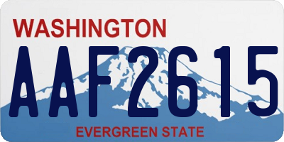 WA license plate AAF2615