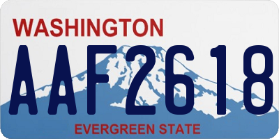 WA license plate AAF2618