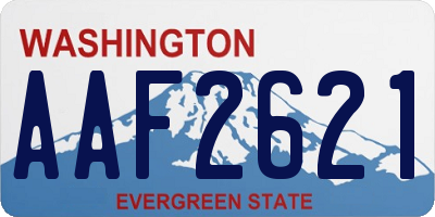 WA license plate AAF2621