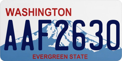 WA license plate AAF2630
