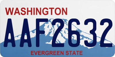 WA license plate AAF2632