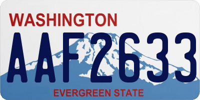 WA license plate AAF2633