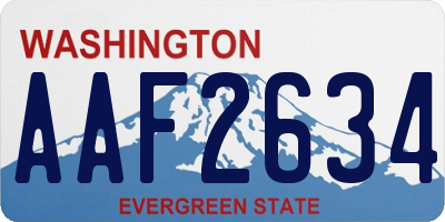WA license plate AAF2634