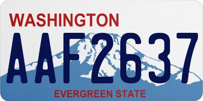 WA license plate AAF2637