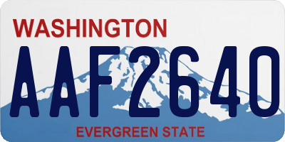 WA license plate AAF2640