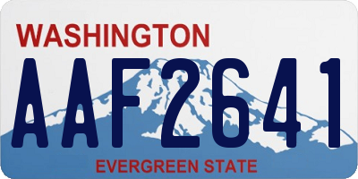 WA license plate AAF2641