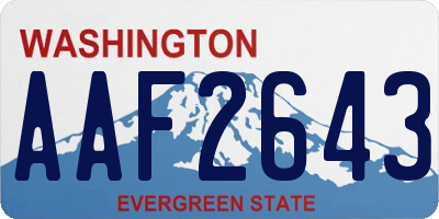 WA license plate AAF2643
