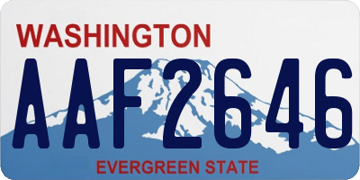 WA license plate AAF2646