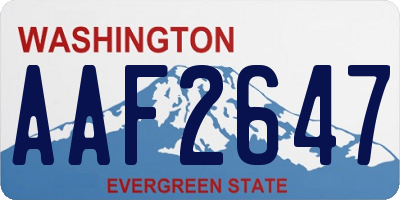 WA license plate AAF2647