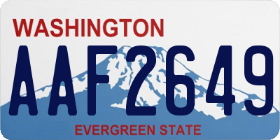 WA license plate AAF2649