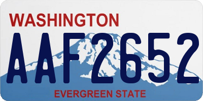 WA license plate AAF2652
