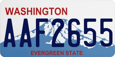 WA license plate AAF2655