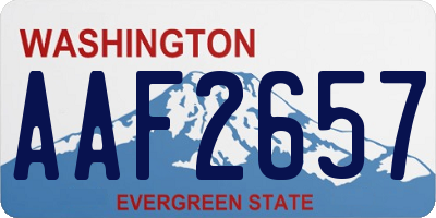 WA license plate AAF2657