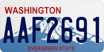 WA license plate AAF2691