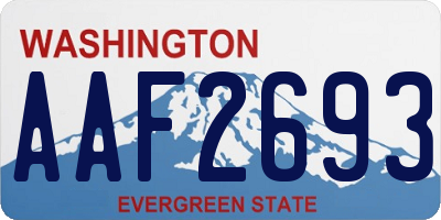 WA license plate AAF2693